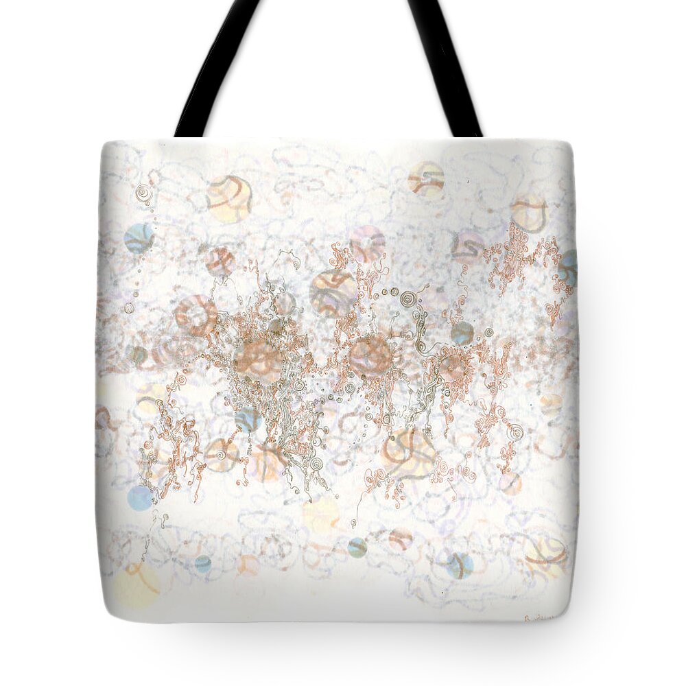 Physics Tote Bag featuring the painting Frolic in Tortuosity by Regina Valluzzi