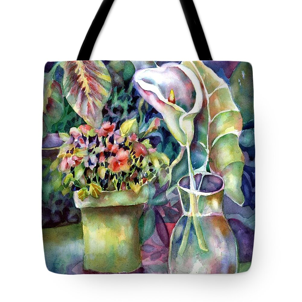 House Plants Tote Bag featuring the painting From The Garden by Ann Nicholson