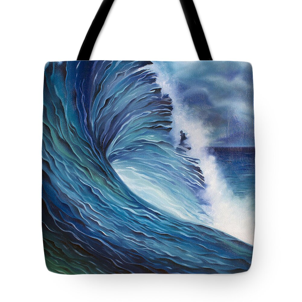 Surfing Art Tote Bag featuring the painting Front Door by William Love