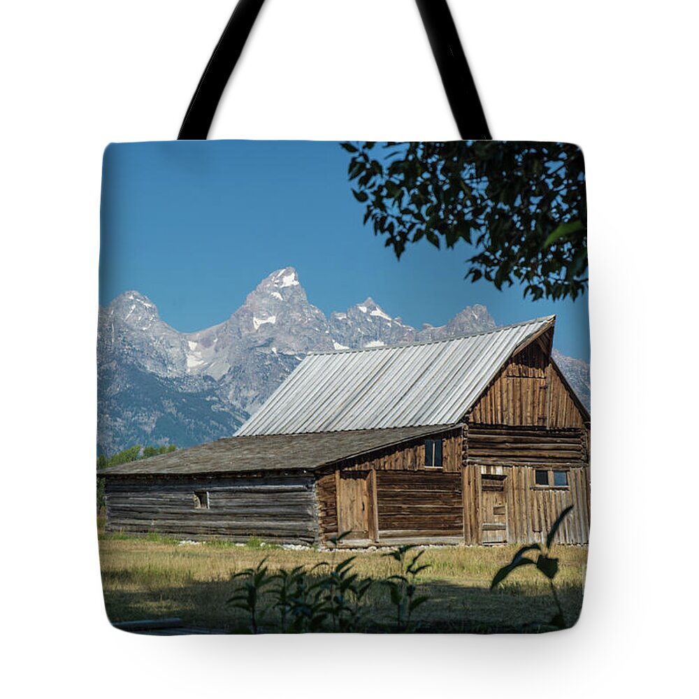 Mormon Row Tote Bag featuring the photograph Frontier Barn by Tim Mulina