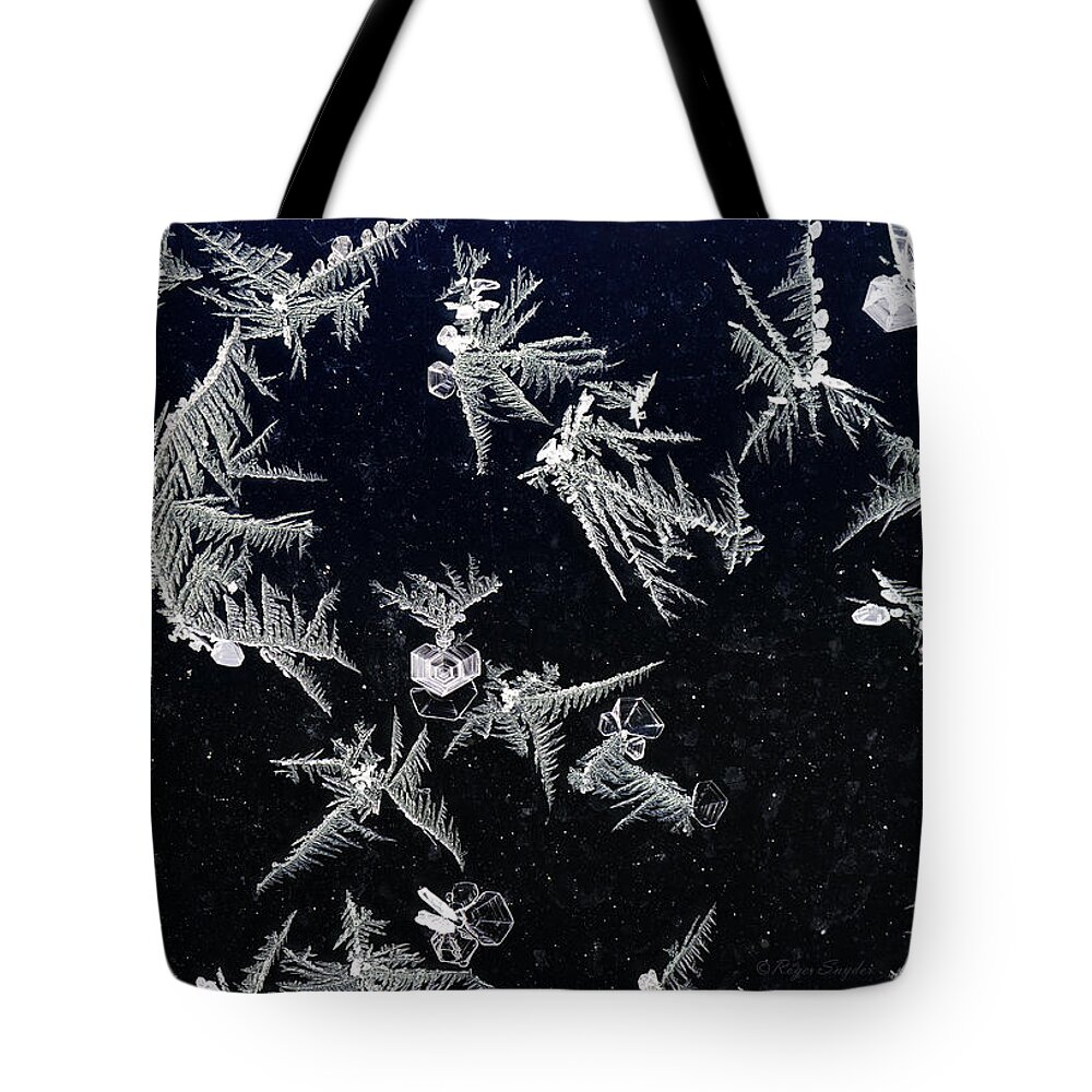 Beautiful Photos Tote Bag featuring the photograph Frost on Car Window 4 by Roger Snyder