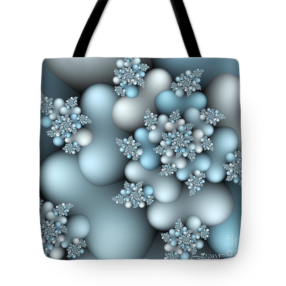 Fractal Tote Bag featuring the digital art Frost Patterns by Jutta Maria Pusl