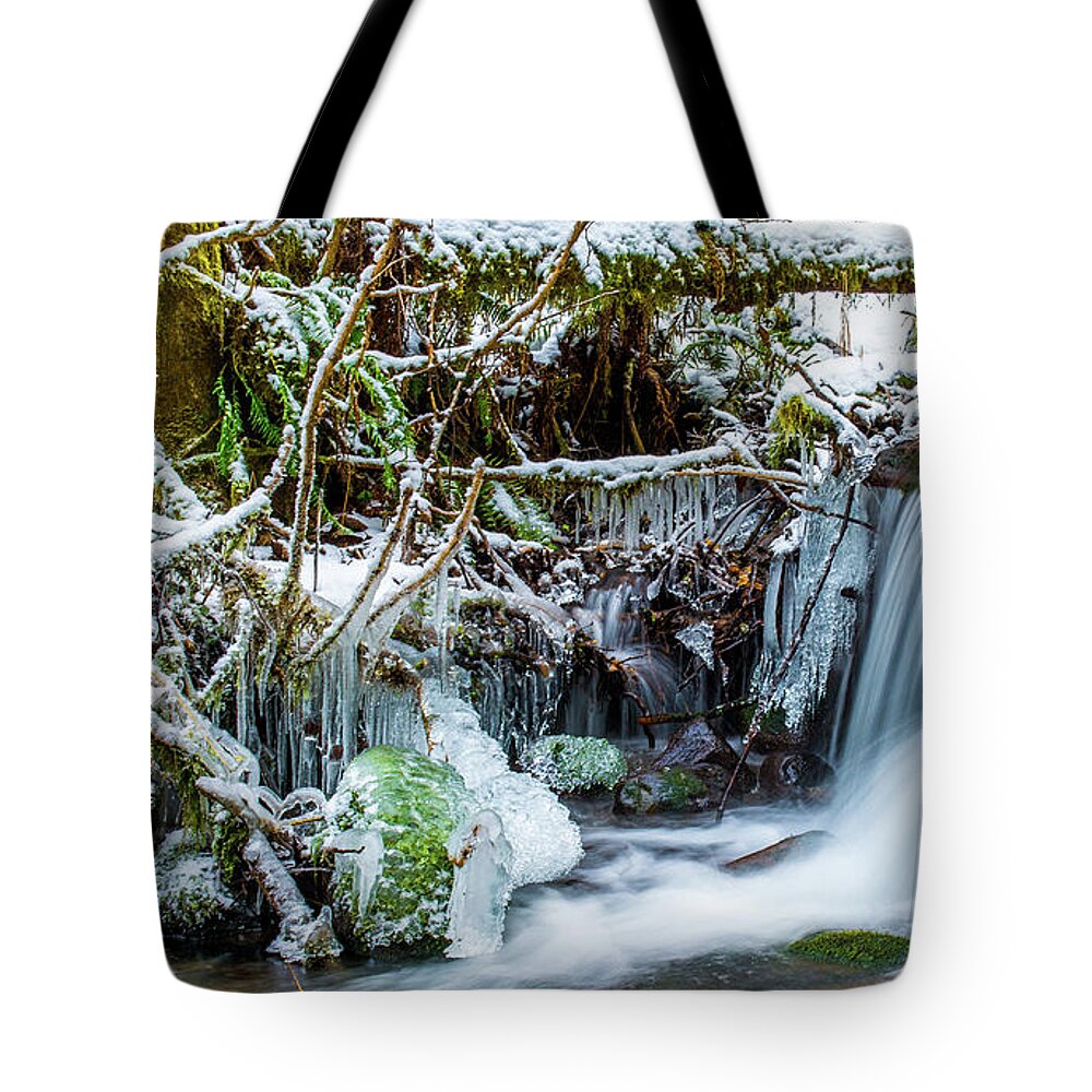Art Tote Bag featuring the photograph Frozen Creek by Jason Brooks