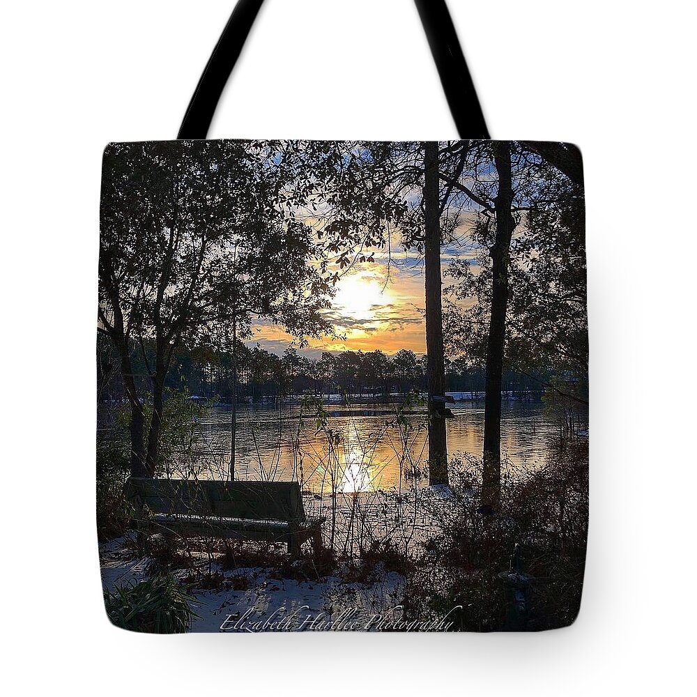 Frozen Tote Bag featuring the photograph Frozen Lake by Elizabeth Harllee