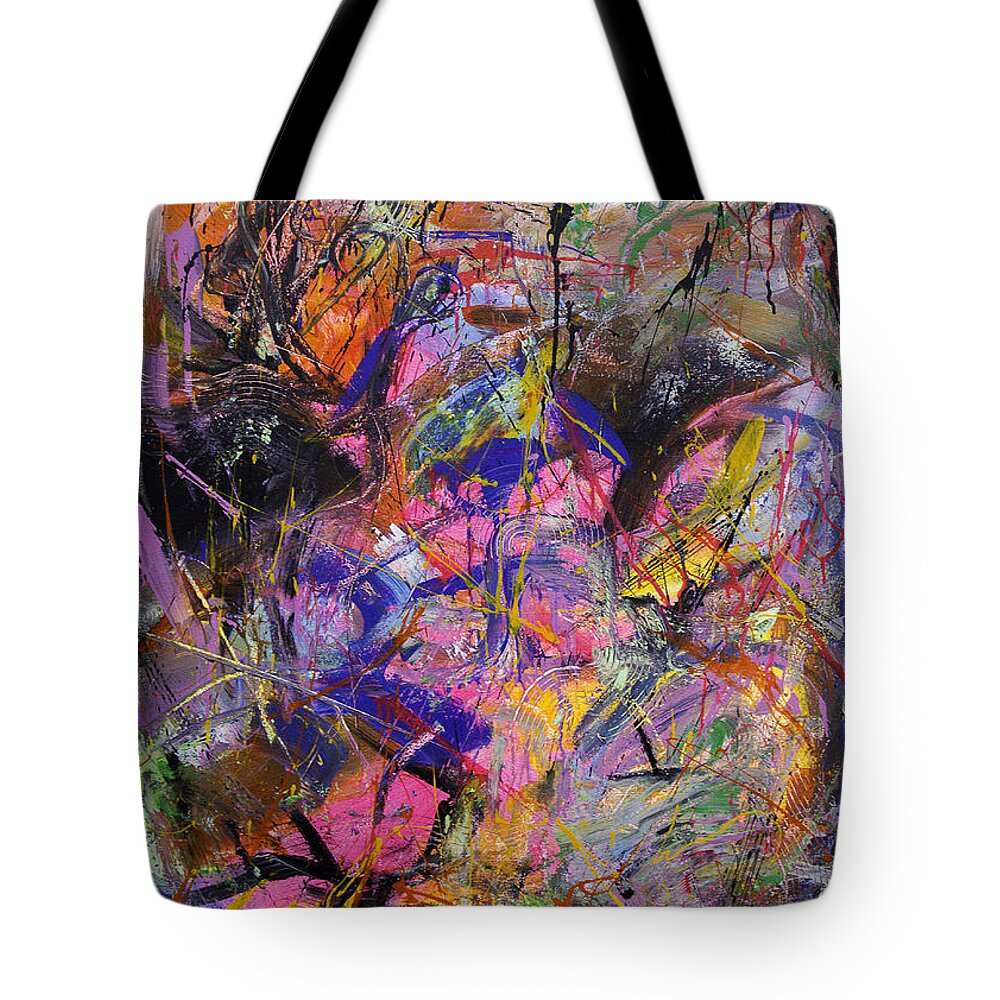 Abstract Tote Bag featuring the painting Fruit Punch Galactica by Julius Hannah