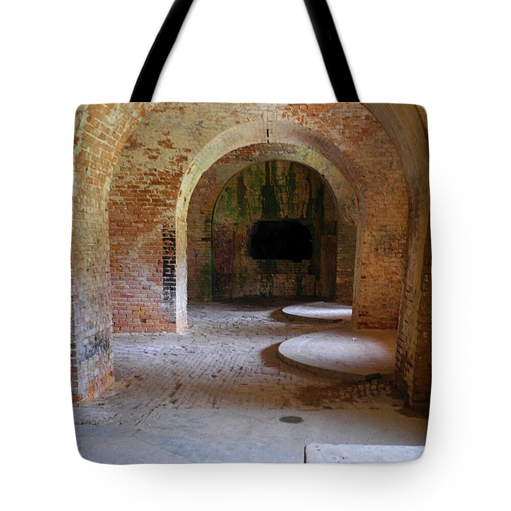 Gun Tote Bag featuring the photograph Ft. Pickens Interior 3 by George Taylor
