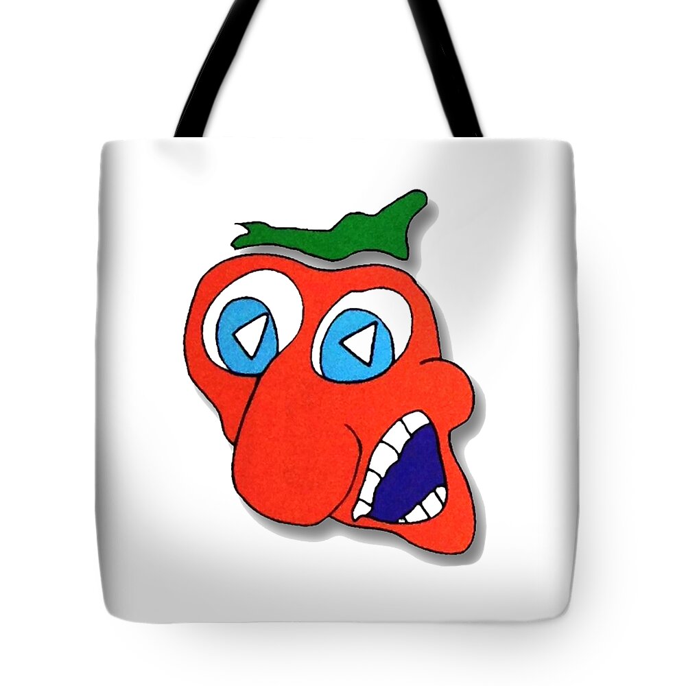 Paintings Tote Bag featuring the drawing FU Party People - Peep 013 by Dar Freeland