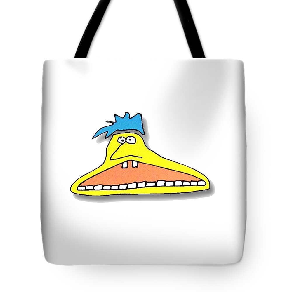 Paintings Tote Bag featuring the drawing FU Party People - Peep 026 by Dar Freeland