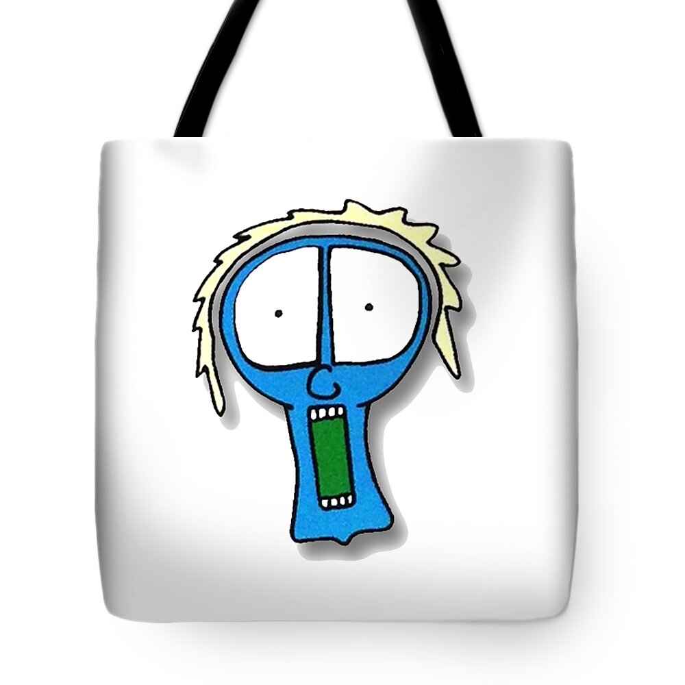 Paintings Tote Bag featuring the drawing FU Party People - Peep 028 by Dar Freeland