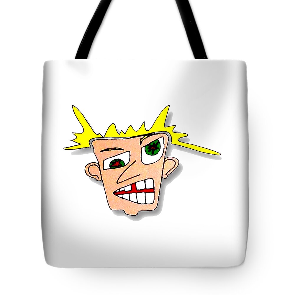 Paintings Tote Bag featuring the drawing FU Party People - Peep 049 by Dar Freeland