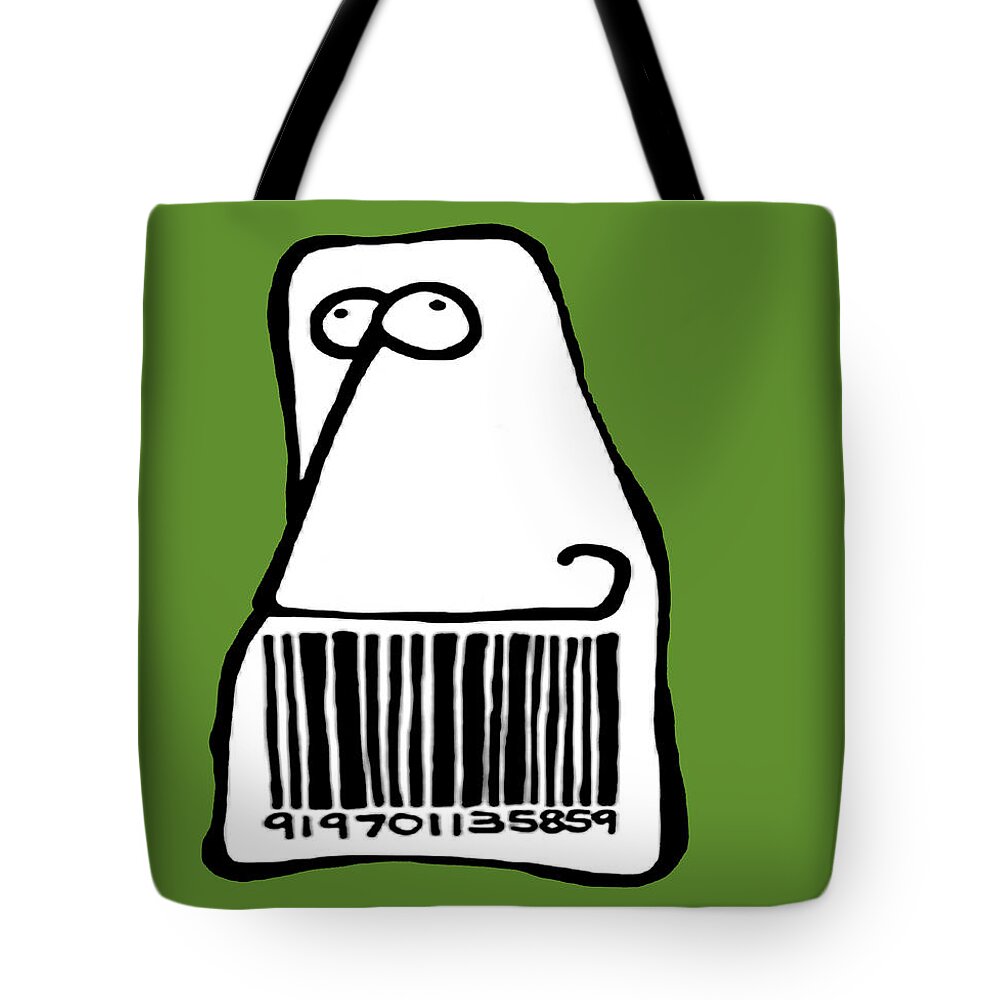 Face Up Tote Bag featuring the drawing Barcode by Dar Freeland