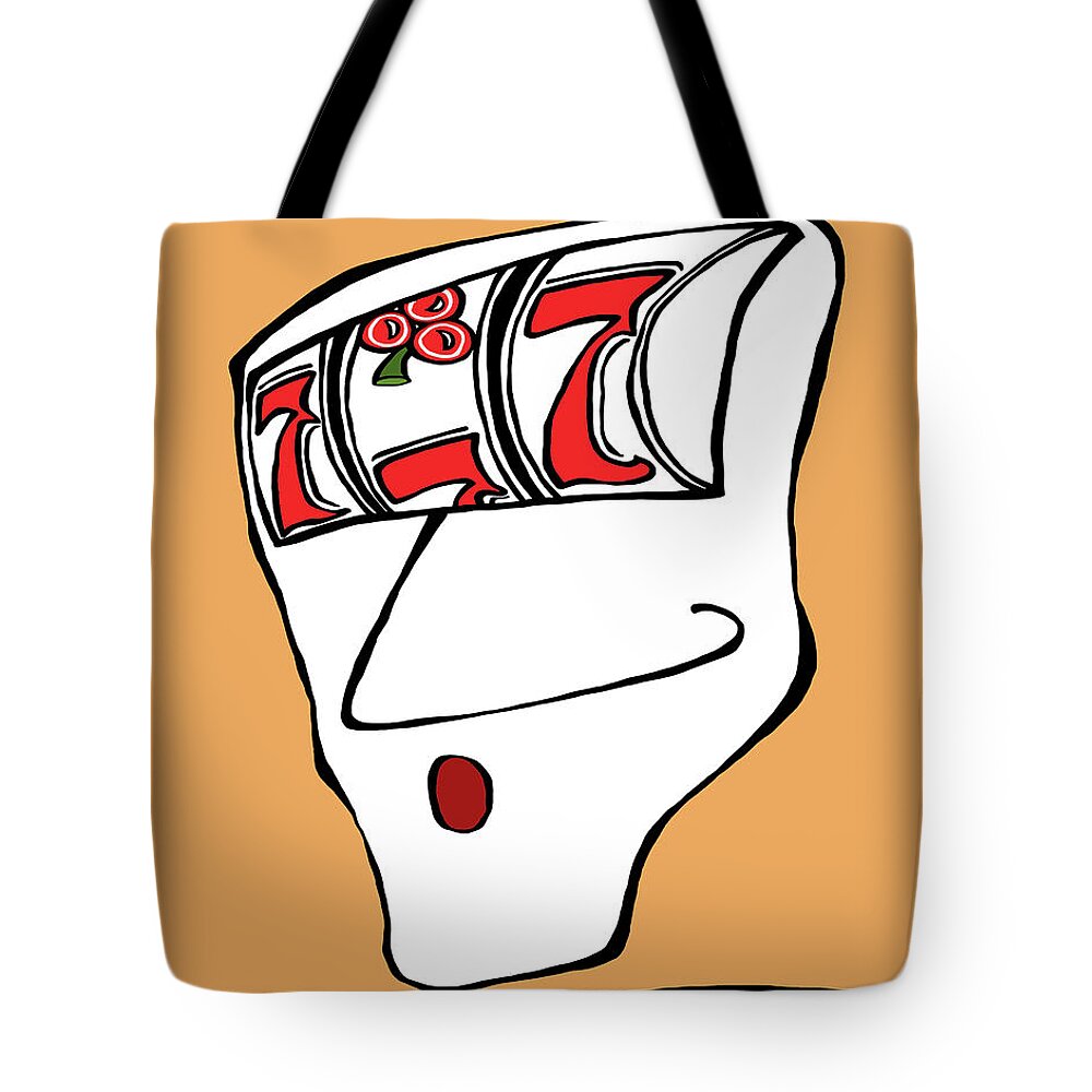 Face Up Tote Bag featuring the drawing Vegas Baby by Dar Freeland