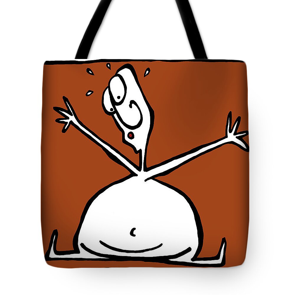 Face Up Tote Bag featuring the drawing When Did All THIS Happen? by Dar Freeland