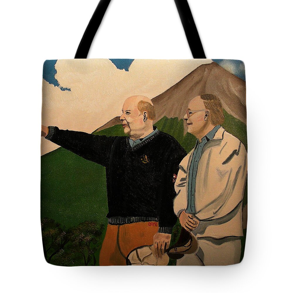 Pete And Perry Dye Tote Bag featuring the painting Fuego Maya by Dean Glorso
