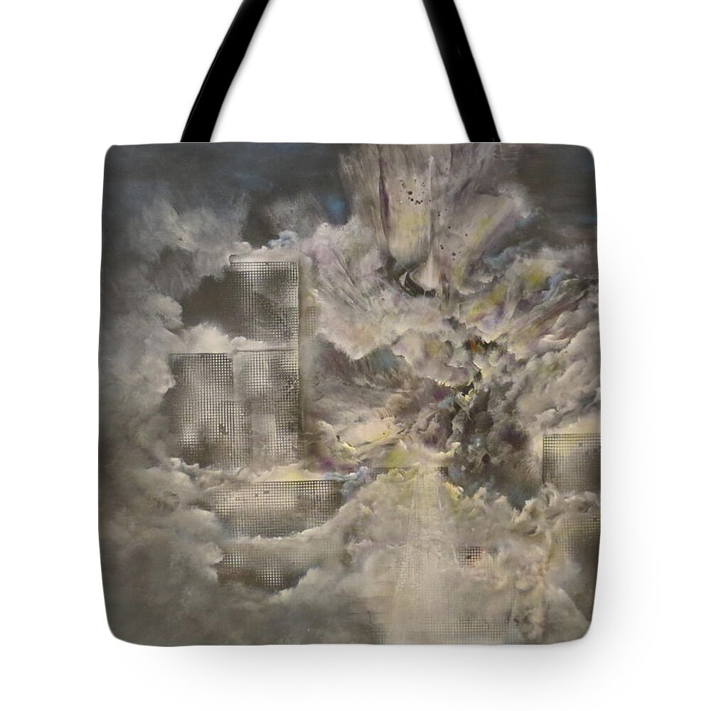 Abstract Tote Bag featuring the painting Fugacious by Soraya Silvestri