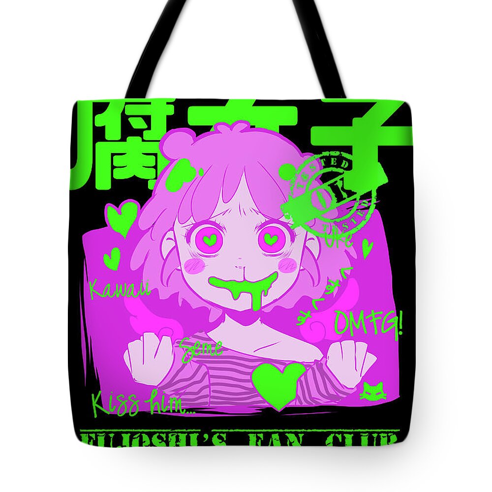 Anime Tote Bag featuring the digital art Fujoshi by Victoria Fernandez