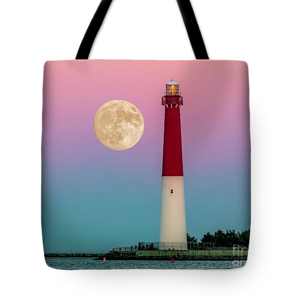 Barnegat Tote Bag featuring the photograph Full Moon at Barnegat by Nick Zelinsky Jr