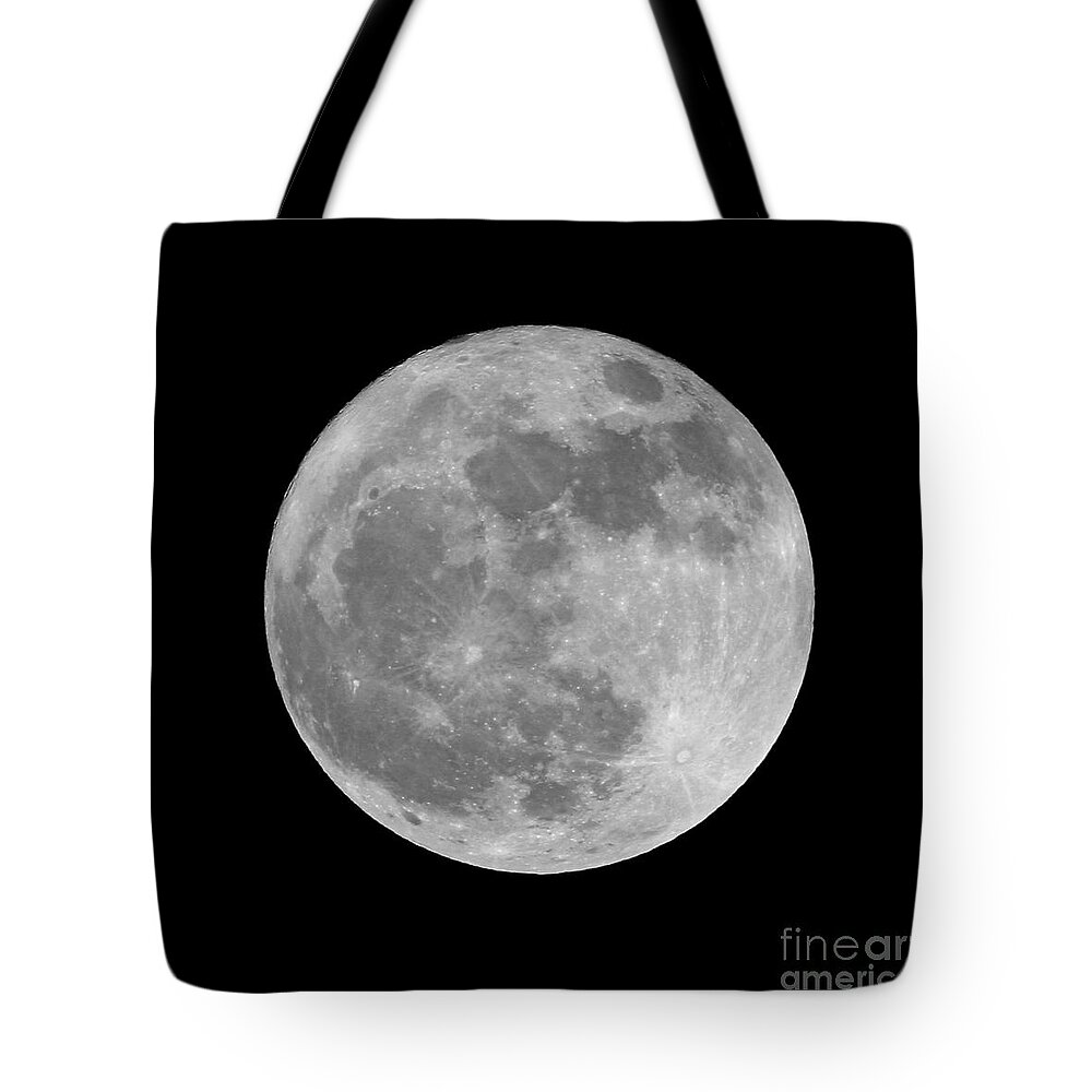 Moon Tote Bag featuring the photograph Full Moon in Black and White by Paul Topp