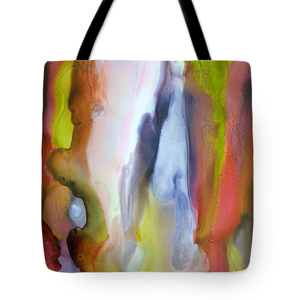 Abstract Tote Bag featuring the painting Fully Alive - A by Sandy Sandy