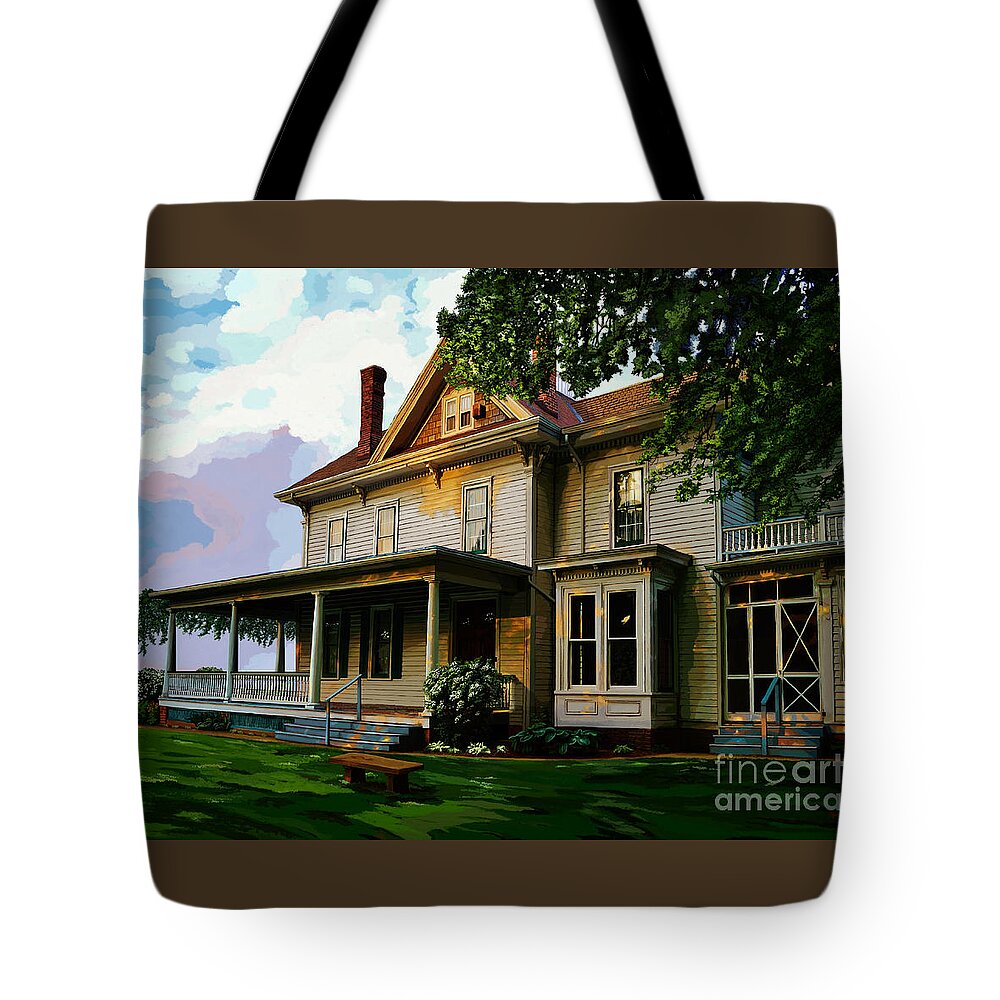 Funk Tote Bag featuring the painting Funk Prairie Home at Sunset by Jackie Case