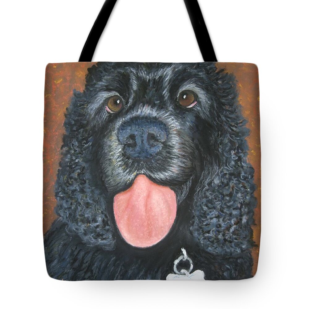 Spaniel Tote Bag featuring the painting Fur Ever Yours by Minaz Jantz