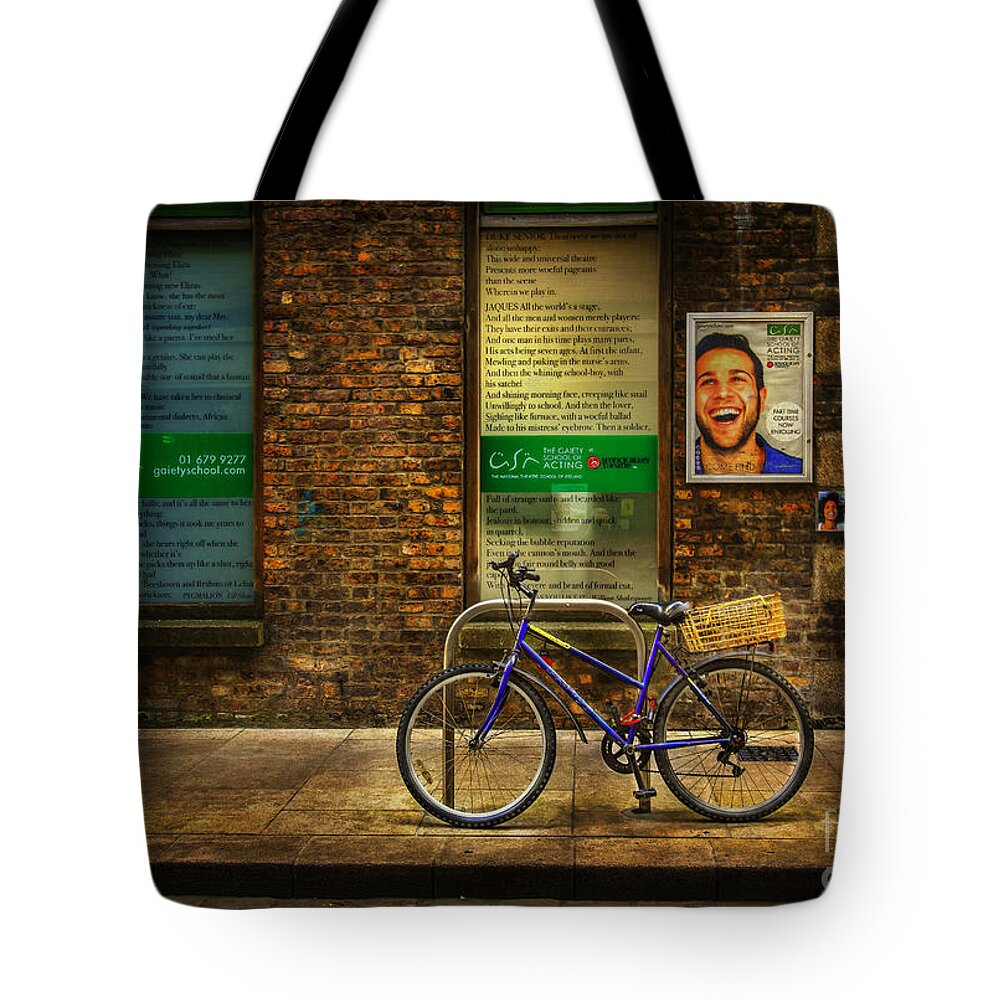 Dublin Tote Bag featuring the photograph Gaiety Bicycle by Craig J Satterlee