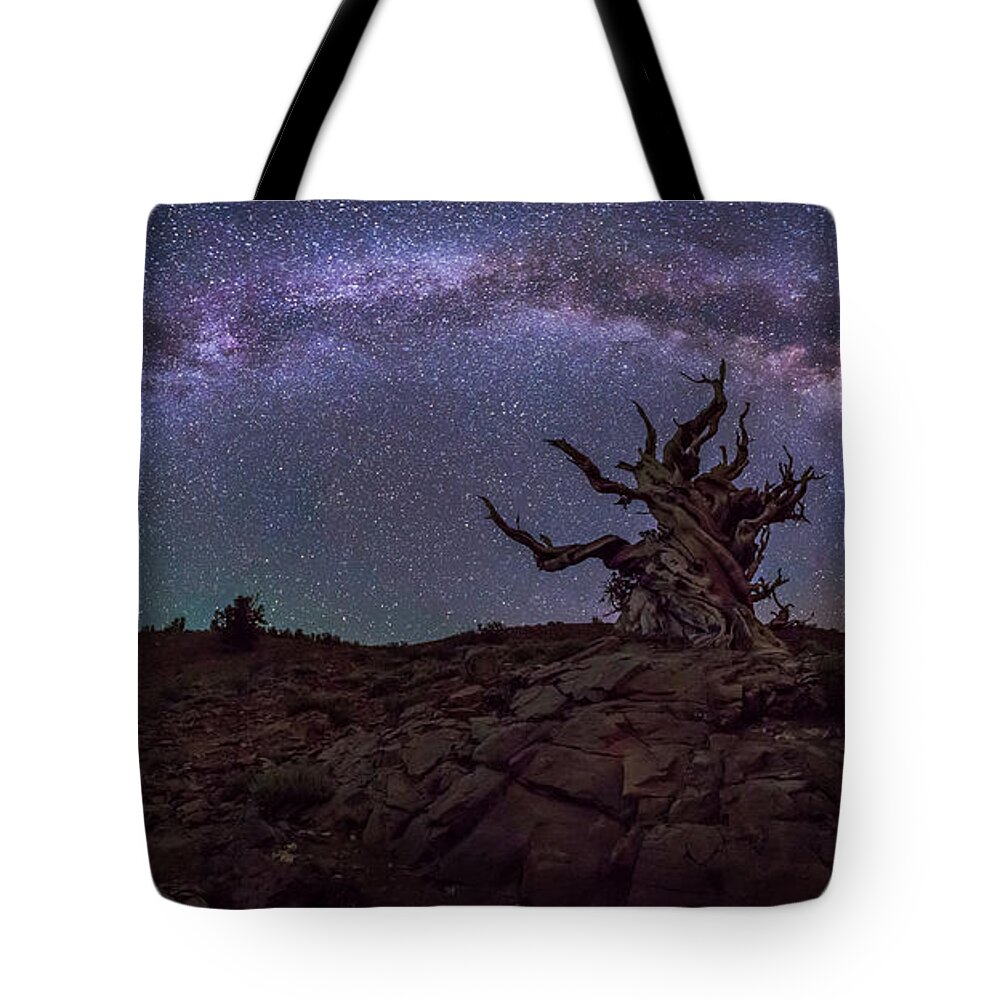 Astrophotography Tote Bag featuring the photograph Galactic Keeper by Tassanee Angiolillo