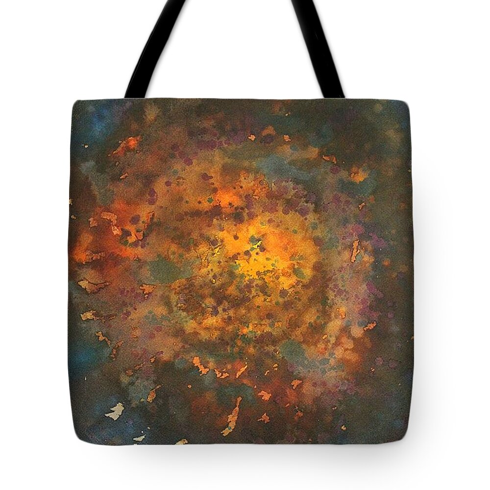 Space Tote Bag featuring the painting Galactica original painting by Sol Luckman