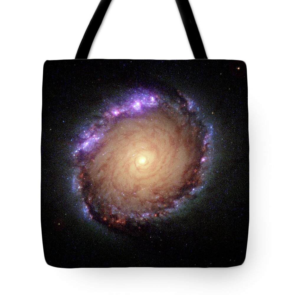 Barred Tote Bag featuring the painting Galaxy NGC 1512 by Hubble Space Telescope