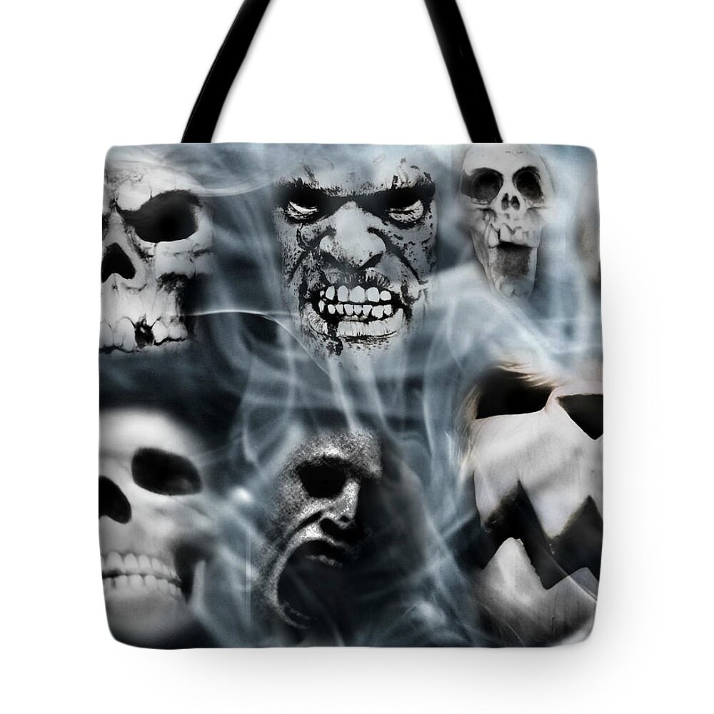 Halloween Tote Bag featuring the photograph Gallery of GhoulsVIII by Aurelio Zucco