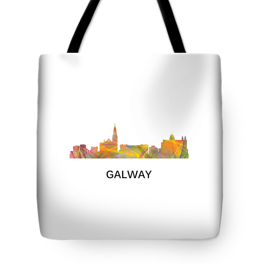 Galway Ireland Skyline Tote Bag featuring the digital art Galway Ireland Skyline by Marlene Watson