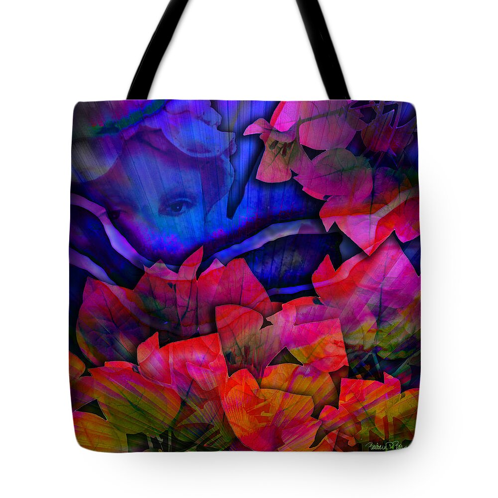 Garden Tote Bag featuring the digital art Garden Angel by Barbara Berney