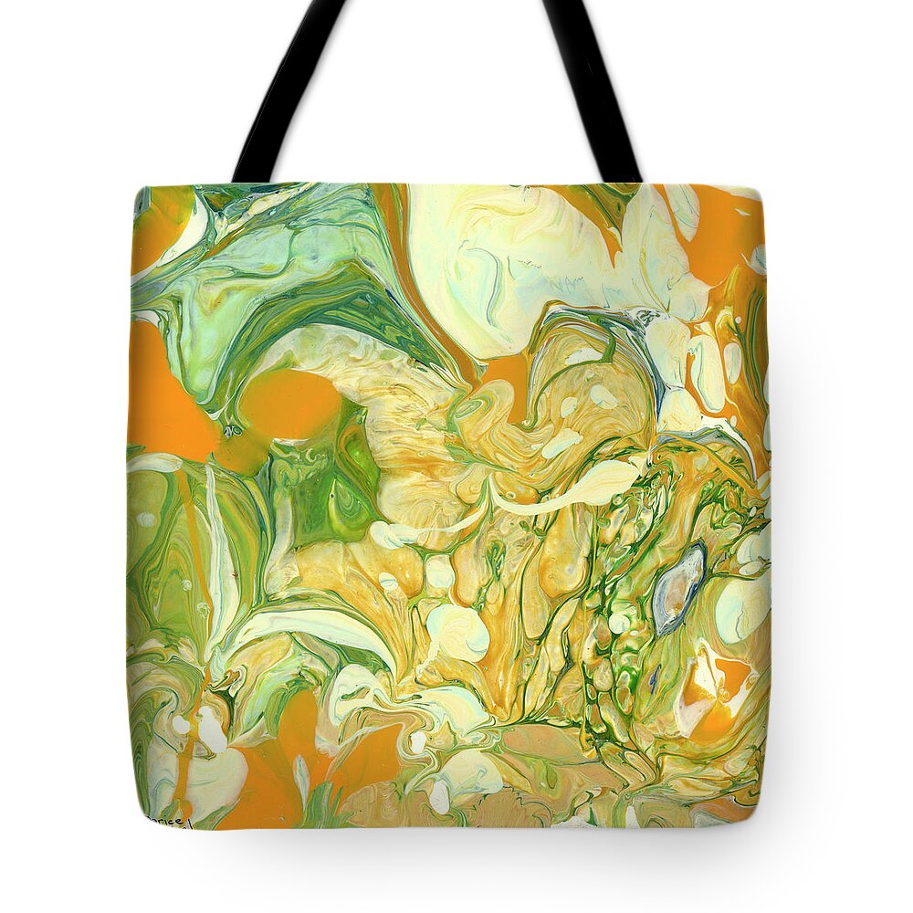 Abstract Tote Bag featuring the painting Garden Flowers by Darice Machel McGuire