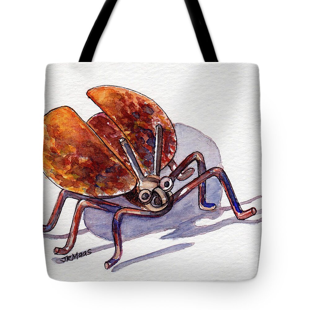Garden Ornament Tote Bag featuring the painting Garden Friend by Julie Maas