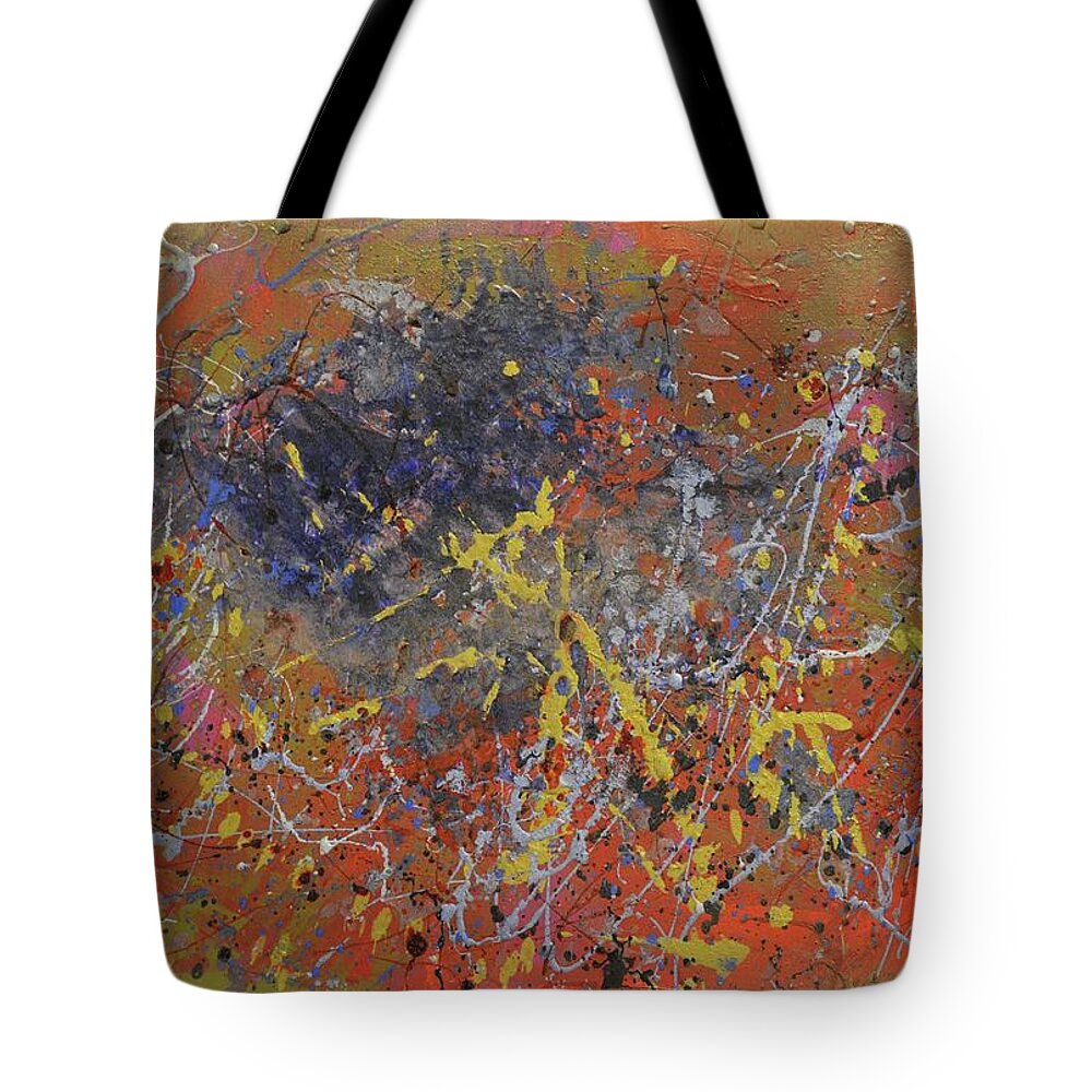 Abstract Tote Bag featuring the painting Garden Of Gold by Art By G-Sheff