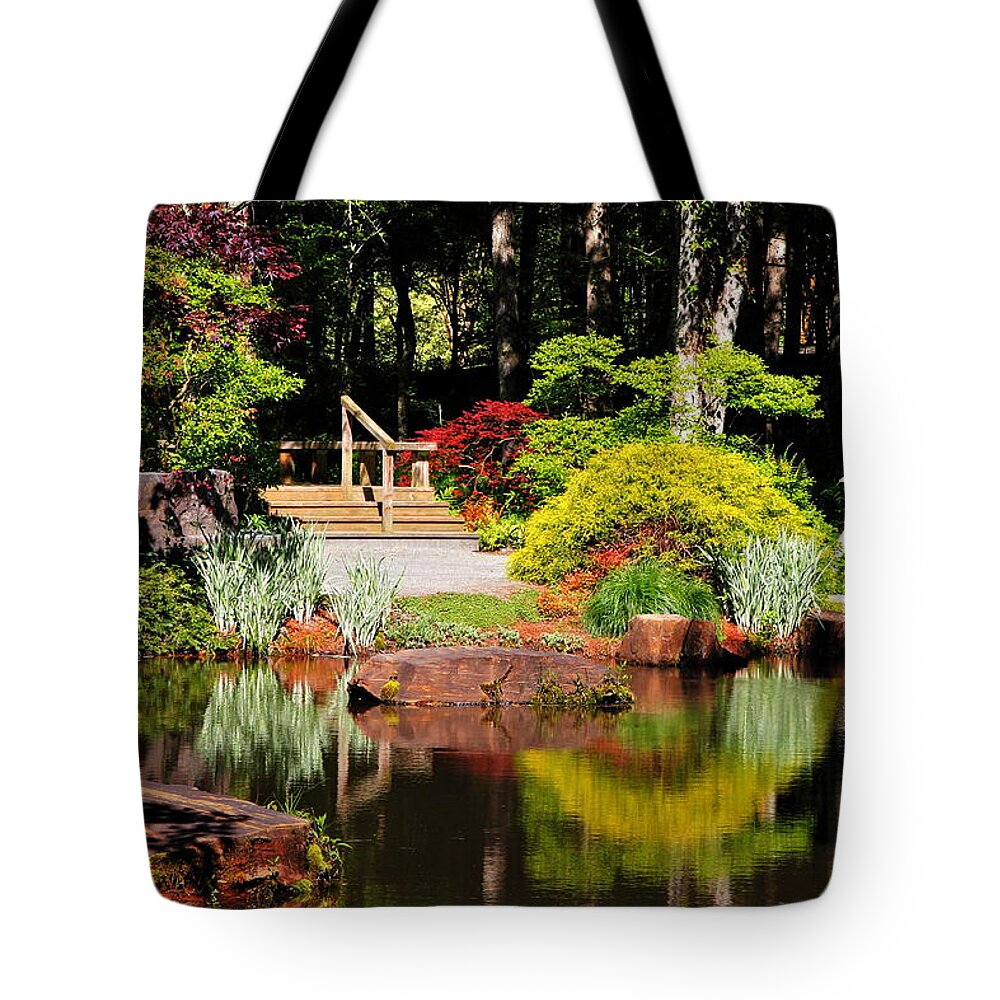 Pond Tote Bag featuring the photograph Garden of Solitude by Katherine White
