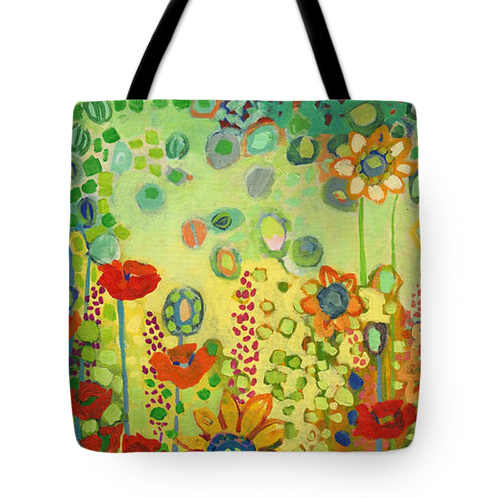 Poppy Tote Bag featuring the painting Garden Poetry by Jennifer Lommers
