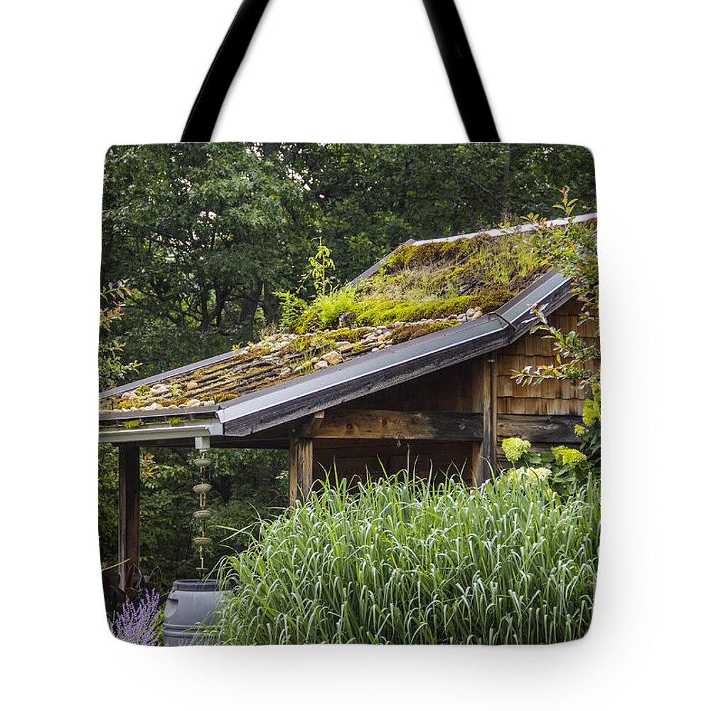 Shed Tote Bag featuring the photograph Garden Shed by Allen Nice-Webb