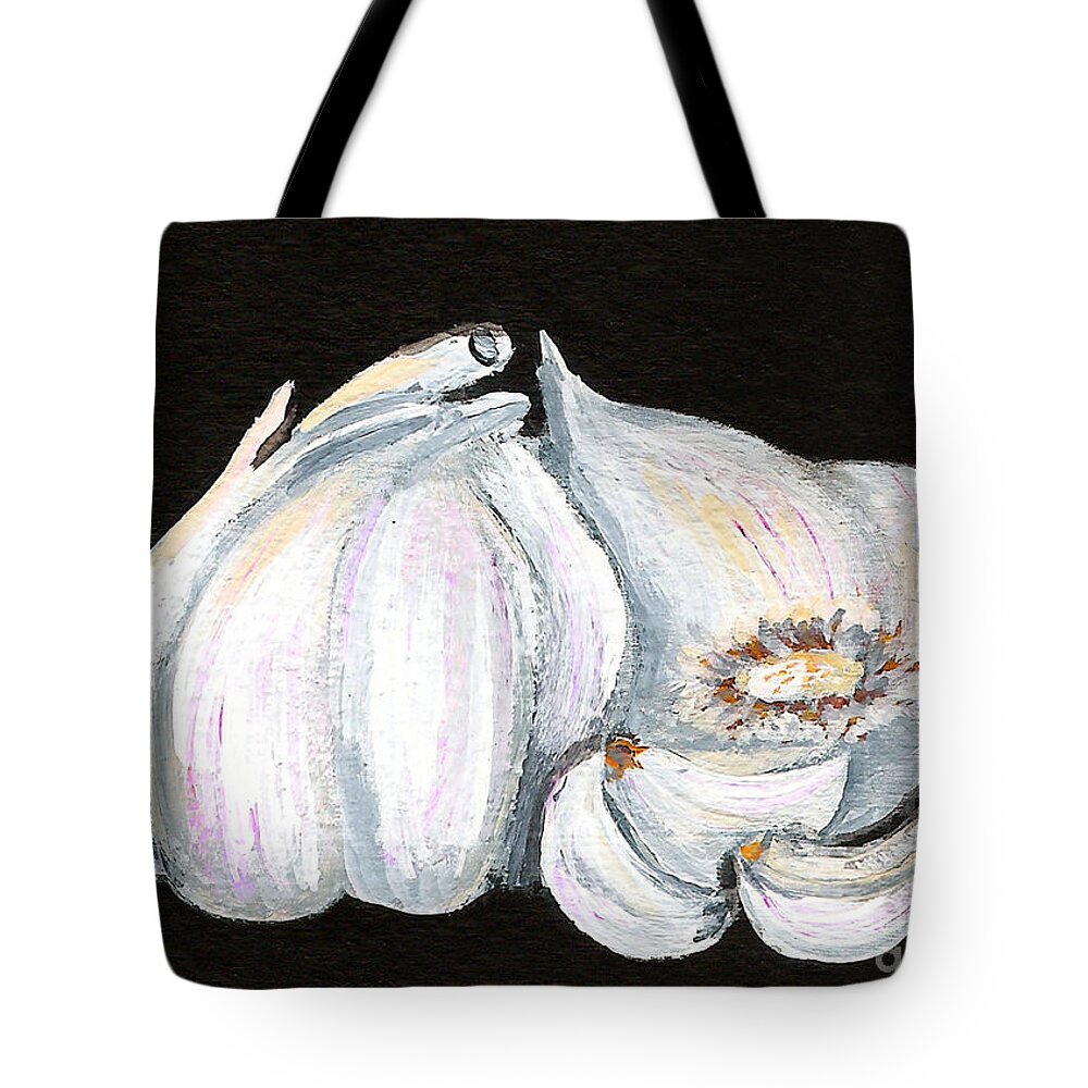 Garlic Tote Bag featuring the painting Garlic 1 by Elaine Hodges