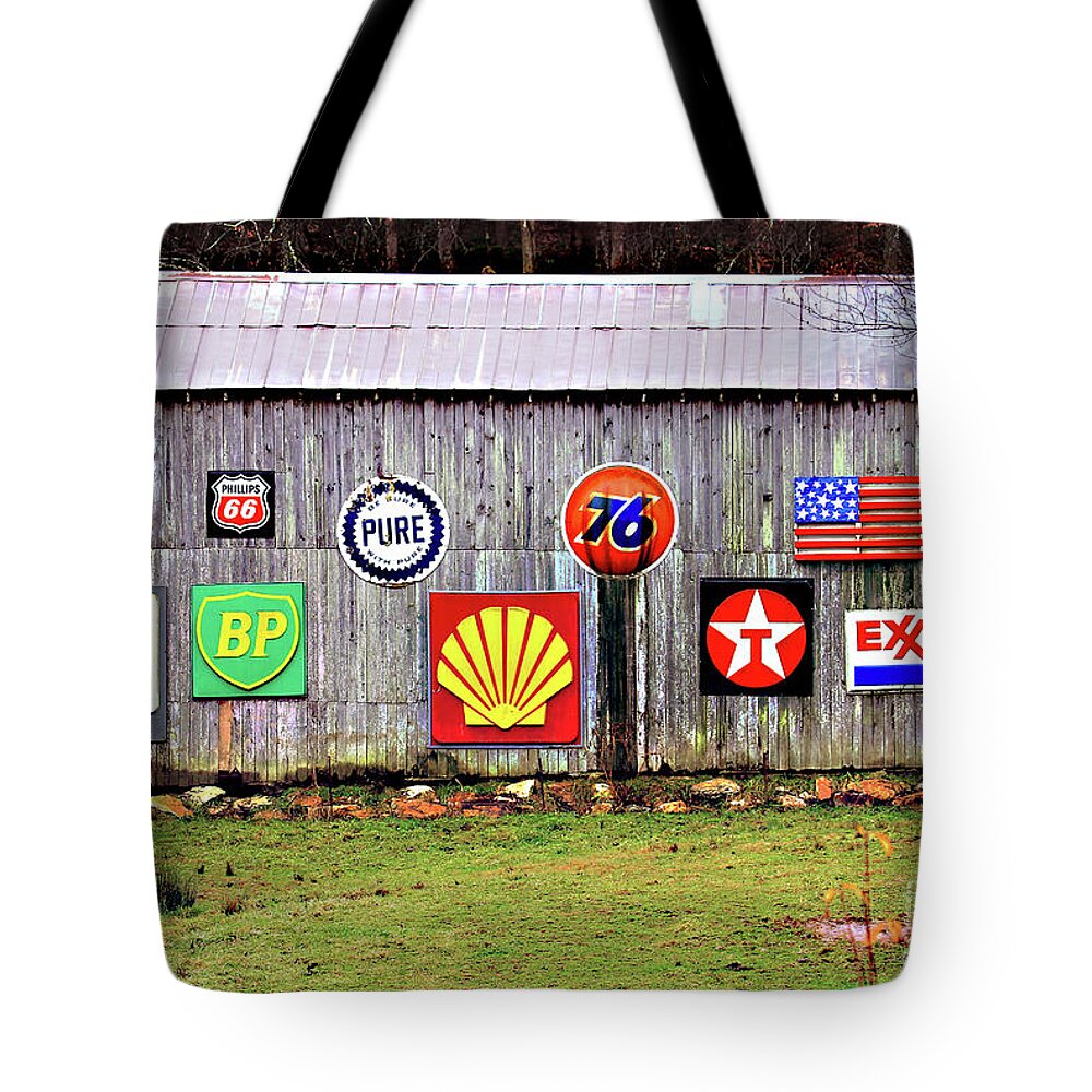 Gas From The Past Tote Bag featuring the photograph Gas from the Past by Jennifer Robin
