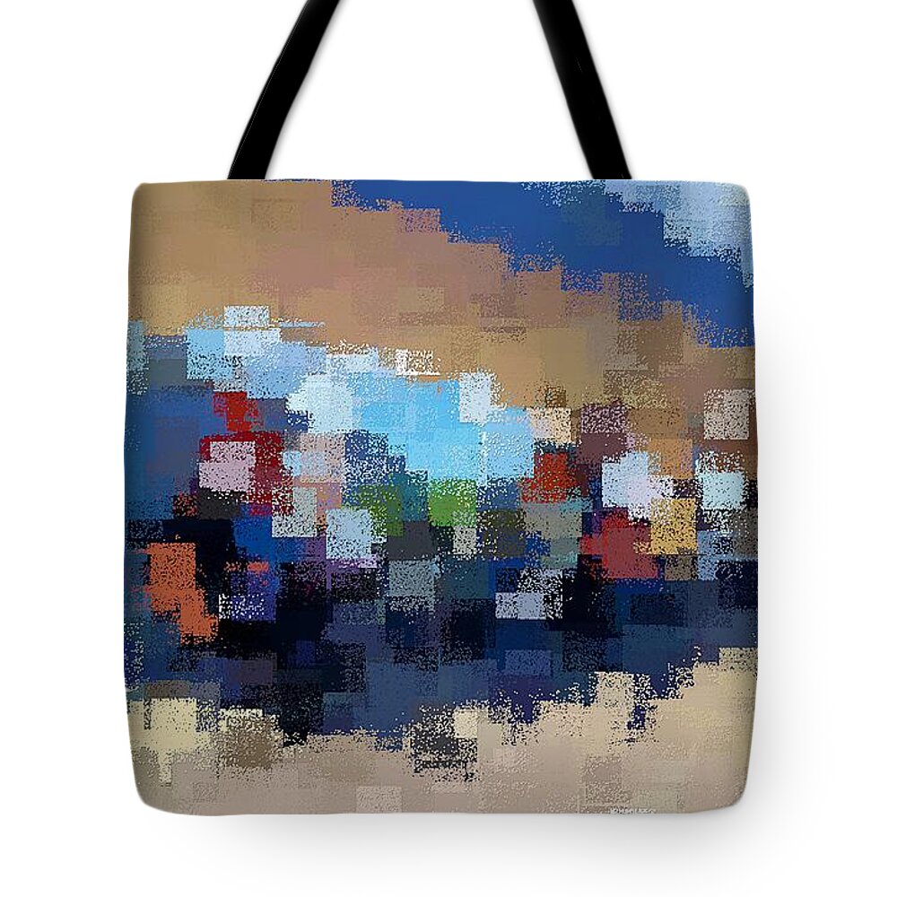 Blue Tote Bag featuring the digital art The Overpass by David Manlove