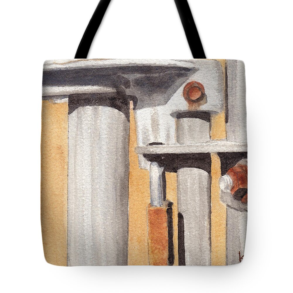 Gate Tote Bag featuring the painting Gate Lock by Ken Powers