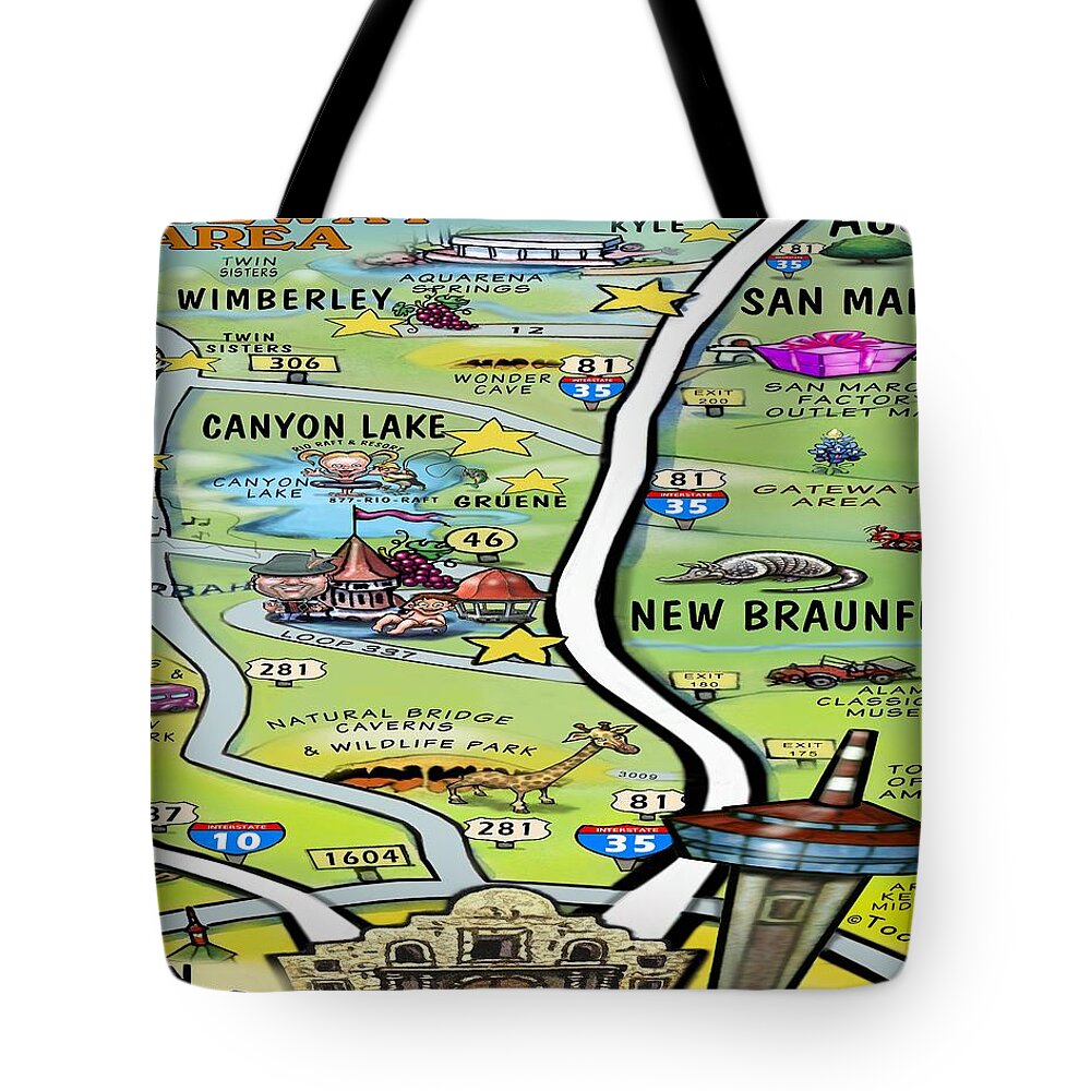 Gateway Tote Bag featuring the digital art Gateway Area by Kevin Middleton