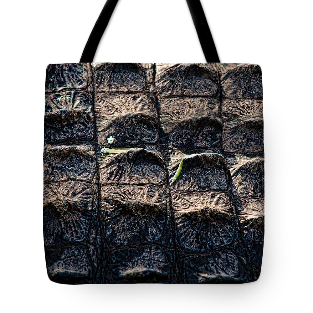 Alligator Tote Bag featuring the photograph Gator Armor by Christopher Holmes