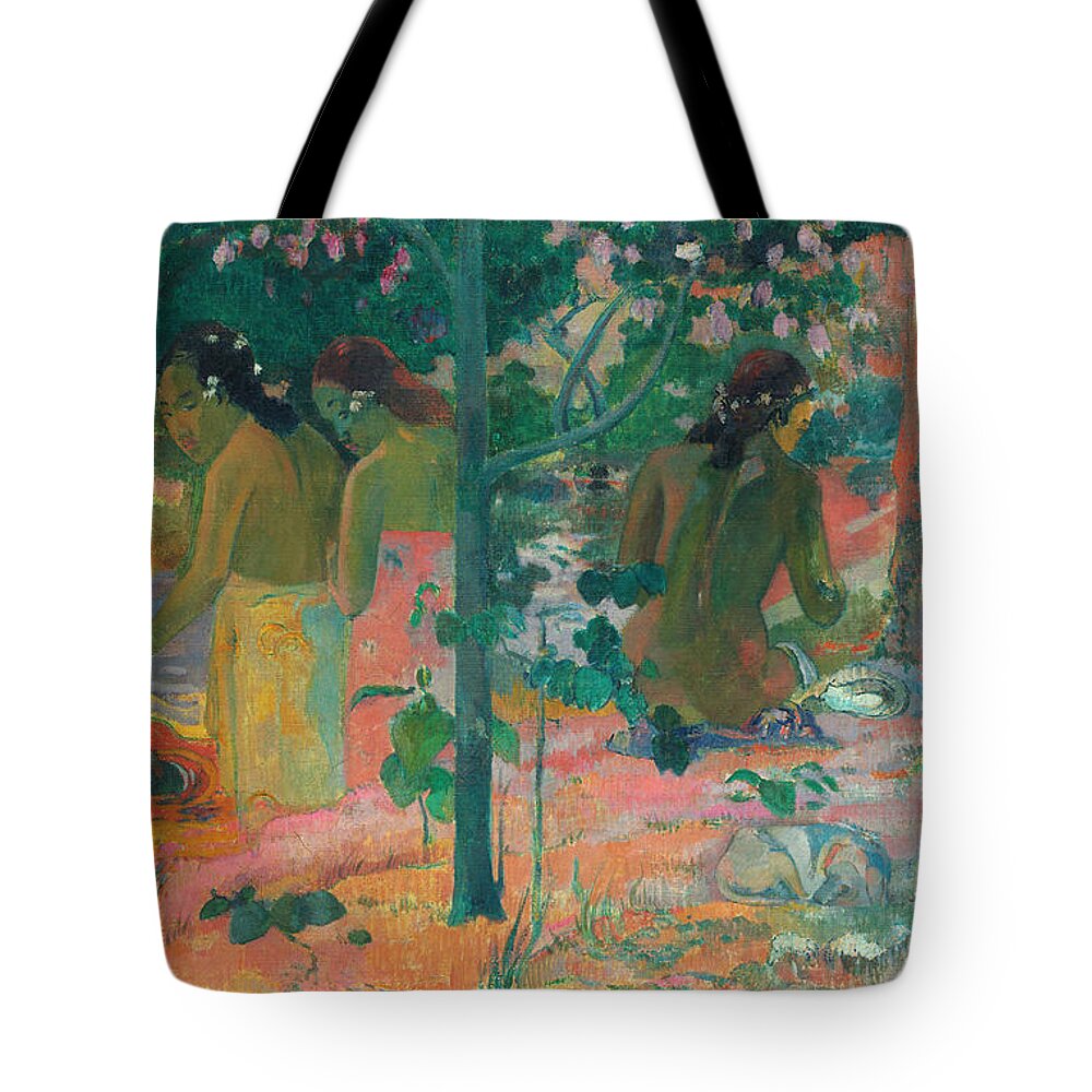 1898 Tote Bag featuring the painting Gauguin, Bathers, 1898 by Granger