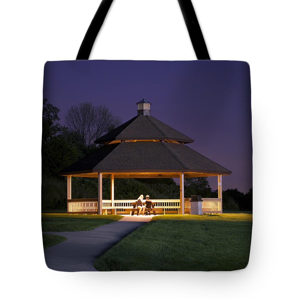 Gazebo During The Blue Moments Frankfort IL Tote Bag by Thomas