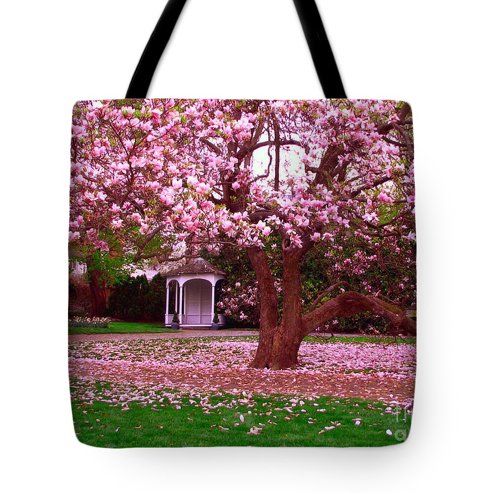  Pictures Tote Bag featuring the photograph Gazebo Linden Place Bristol RI by Tom Prendergast