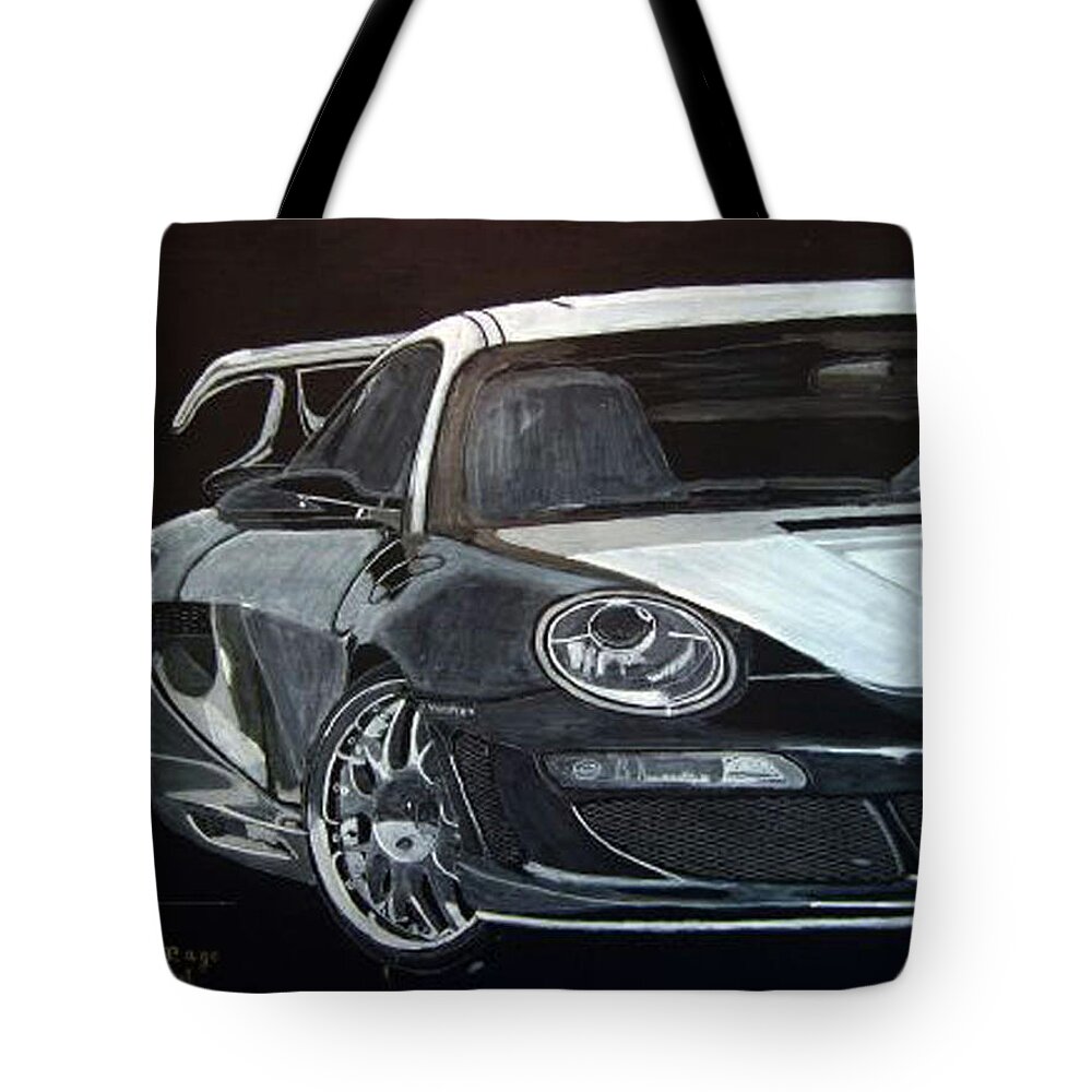 Car Tote Bag featuring the painting Gemballa Porsche right by Richard Le Page