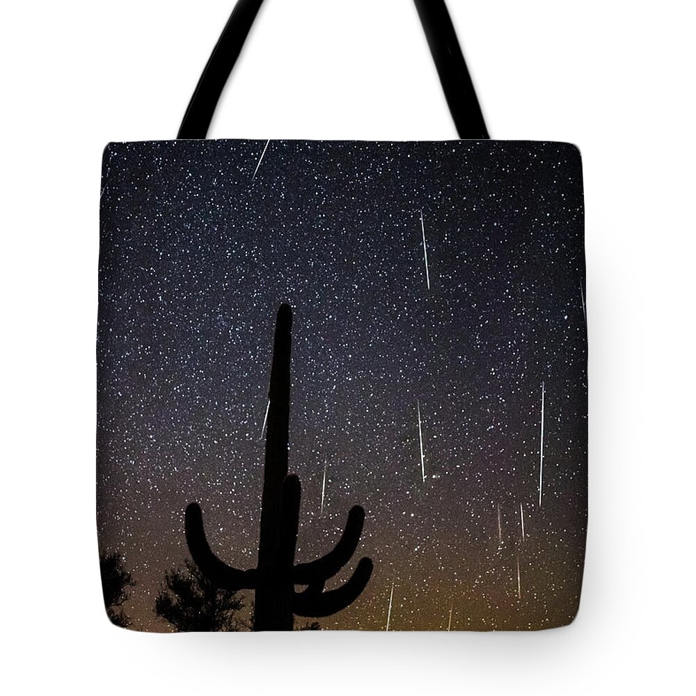 American Southwest Tote Bag featuring the photograph Geminid Meteor Shower #2, 2017 by James Capo