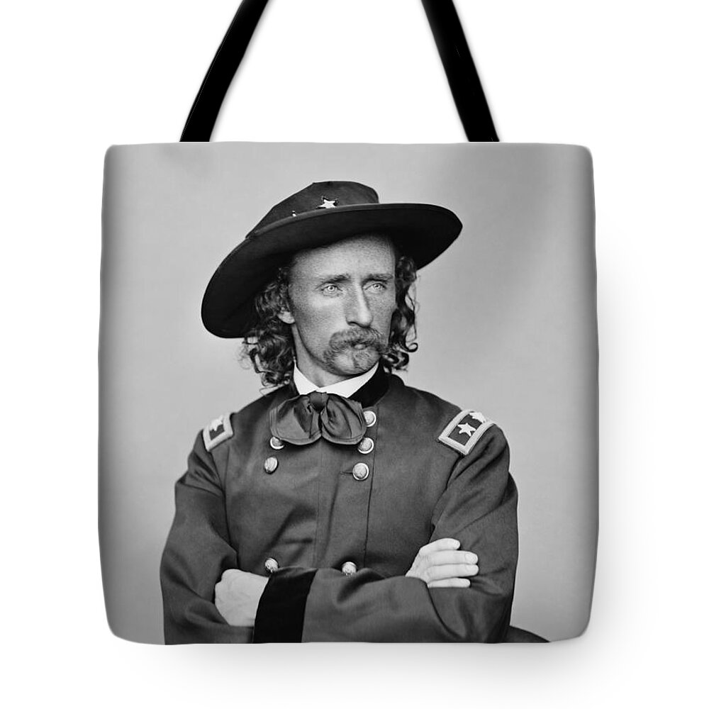 George Armstrong Custer Tote Bag featuring the photograph General George Armstrong Custer by War Is Hell Store